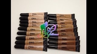 L A GIRL PRO CONCEAL HD CONCEALERS SWATCHES AND REVIEW