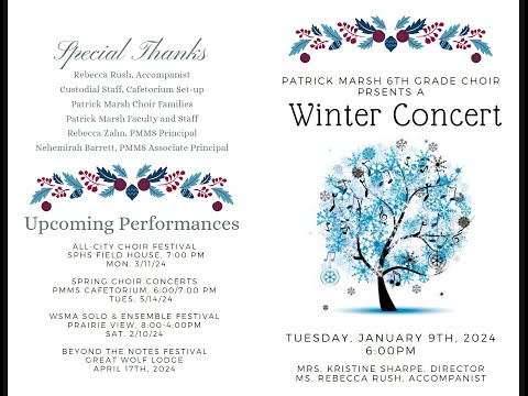 Patrick Marsh Winter Choir Concert