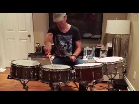 Testing snare drums from Ebenor Percussions.