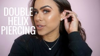 GETTING A DOUBLE HELIX PIERCING | PAIN + AFTERCARE