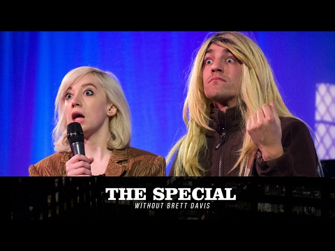 Sam (Matt Rogers) talks about her allergies and talents on The Special Without Brett Davis