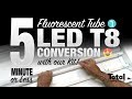 5 minute or less fluorescent tube light to LED T8 conversion with our EZ Kit by Total Bulk Lighting