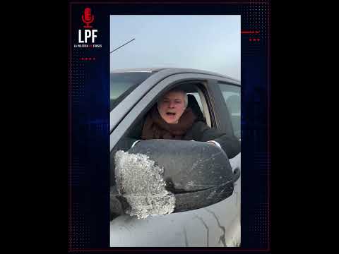 🥶 Ocho grados bajo cero, una camioneta cubierta de escarcha y un mensaje al Senado