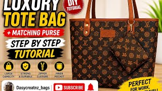 DIY trending leather tote bag with purse / beginners friendly tutorial 