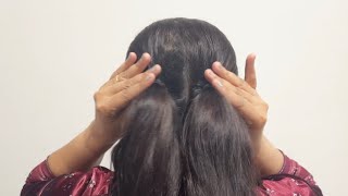 Tricky voluminous juda bun hairstyle for festival | Festive juda hairstyle | Updo hair #hairstyles