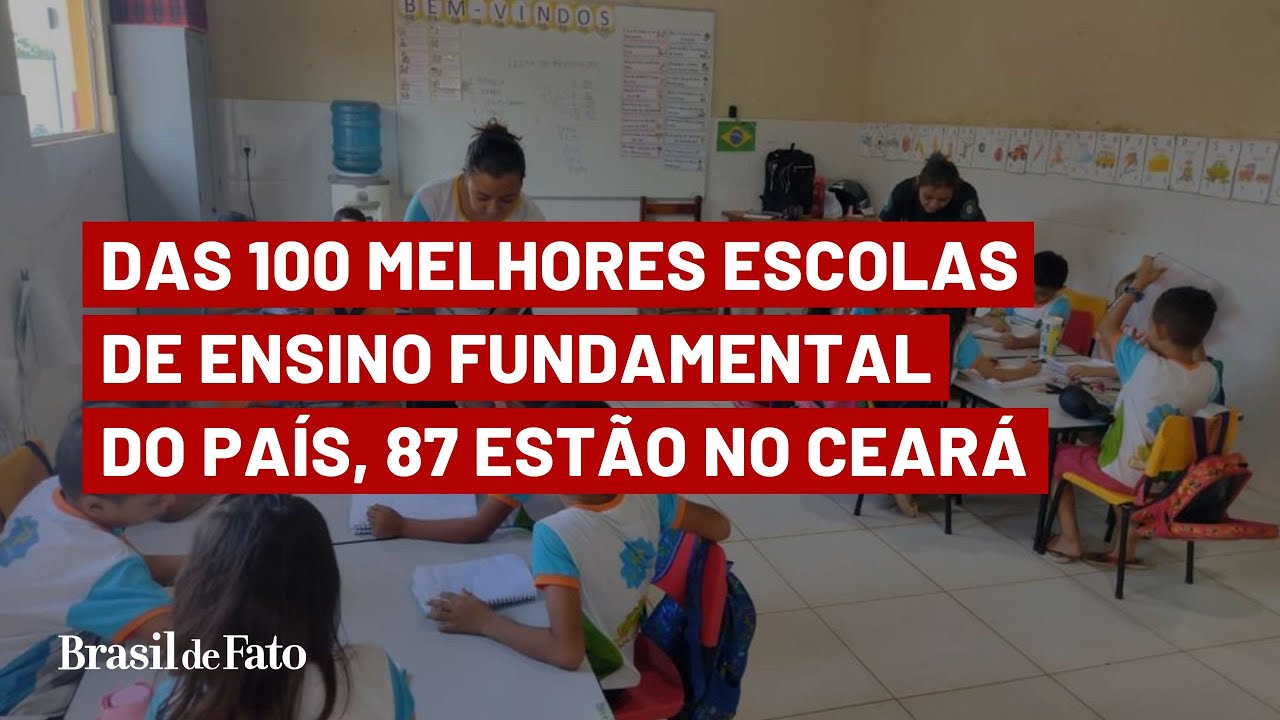 Das 100 melhores escolas de ensino fundamental do país, 87 estão no Ceará