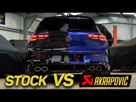 Akrapovic VS Stock Exhaust Sound Comparison VW Golf R (MK8) - Is a £3600 Titanium Exhaust Worth it?