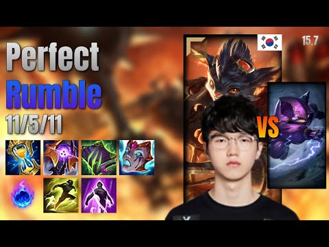 Perfect Top Rumble vs Kennen lol KR solo rank Full Game 15.7 | 퍼펙트 럼블 vs 케넨