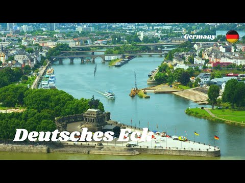 Deutsches Eck, Koblenz, Rhineland Pfalz, 🇩🇪 Germany Walking Tour2021