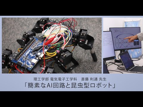 理工学部電気電子工学科　斎藤利通先生「簡素なAI回路と昆虫型ロボット」