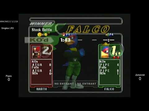 MMOM151 SSBM - Pipes (Marth) vs. ZettaVolt (Falco) - Melee LR4
