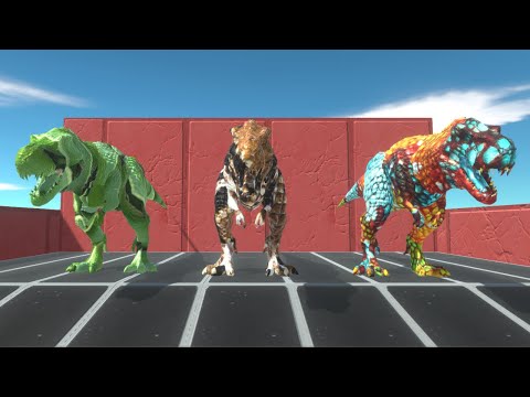 trio alien t rex death run IN IMPOSIBLE MAZE ARBS / animal revolt battle simulator