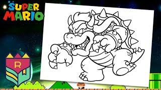 Coloring Super Mario Bros : Bowser Coloring Book & Pages