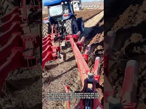양방향 유압 플라우 쟁기질을 통한 토양 뒤집기 작업 #worker #process #soil #plowing #farm