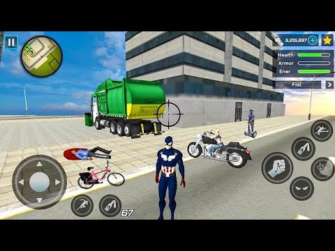 Fight Crime in Vegas City as Captain America Rope Hero Ninja Gangster