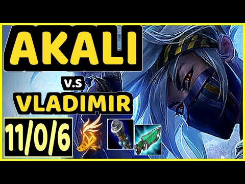 SUMMIT (AKALI) vs VLADIMIR - 11/0/6 KDA TOP GAMEPLAY - KR Ranked GRANDMASTER