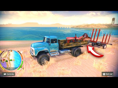 Loading Tractor Without Wheels On Russian Zed Truck | Off The Road Unleashed Nintendo Switch HD