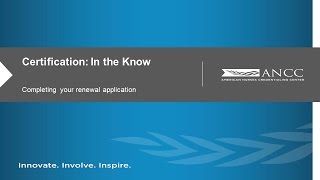 ANCC: Completing your certification renewal application