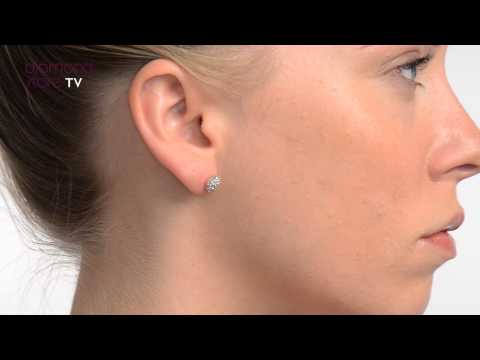 H4450 - 9K White Gold 0.50CT DIAMOND CLUSTER EARRINGS