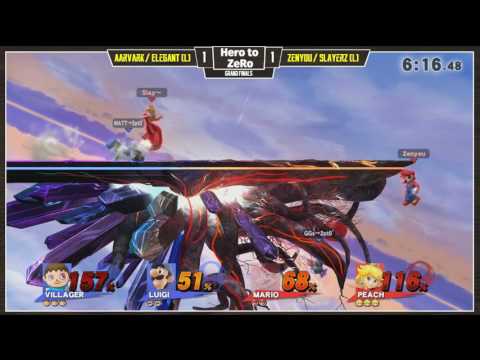 Hero to ZeRo - Aarvark + Elegant Vs. Zenyou + SlayerZ Grand Finals Set 2 - Smash Wii U