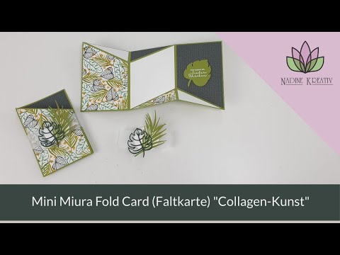 Anleitung Mini Miura Fold Card (Faltkarte) "Collagen-Kunst" - Stampin' Up! Karten basteln (in cm)