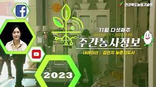 [ 주간농사정보 ] 11월 다섯째주 (2023. 11. 27. ~ 2023. 12. 03.)