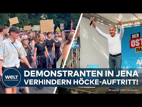 JENA: Höcke-Auftritt verhindert! Tausende stellen sich gegen AfD – Polizei setzt Gewalt ein!