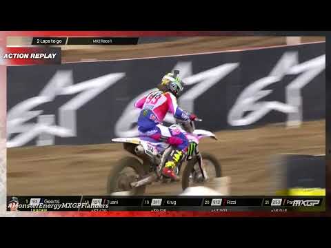 Everts passes Horgmo | MX2 race 1 | Monster Energy MXGP of Flanders 2023 #MXGP #Motocross