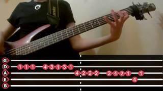 Fort Minor - Red To Black (Bass cover) Play Along With Tabs