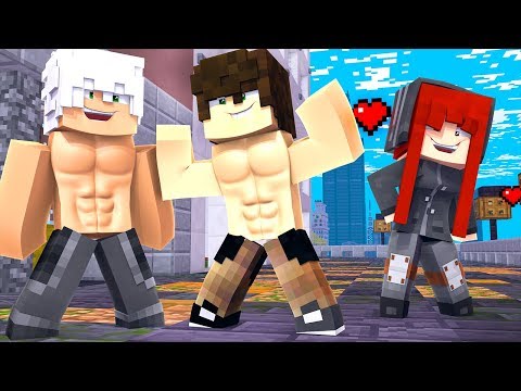 FICAMOS SUPER FORTE E AS GAROTAS TENTARAM ROUBAR UM BEIJO NOSSO!! - MINECRAFT