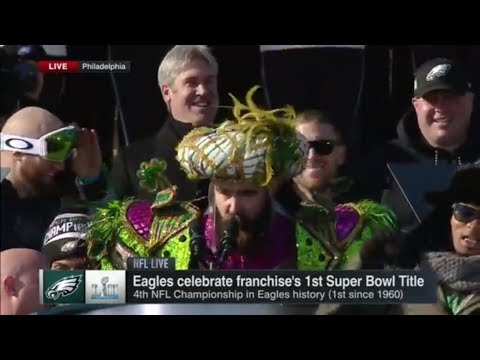 Jason Kelce calls out Eagles haters in an epic Super Bowl parade speech | ESPN