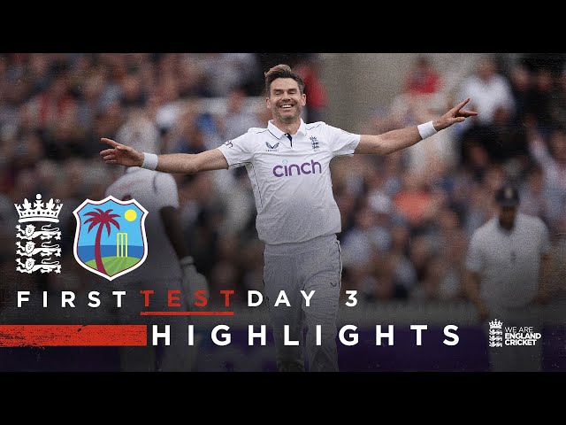 Atkinson 12-Fer In Anderson’s Finale | Highlights – England v West Indies Day 3 | Rothesay Test 2024