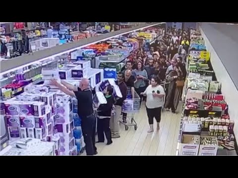 Stunning toilet paper feeding frenzy caught on camera