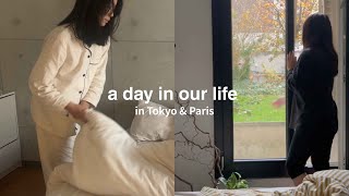 [mini vlog] A Day in Our Life in Paris and Tokyo | パリと東京で過ごす私たちの1日 Vlog | 日常の中に小さな幸せを