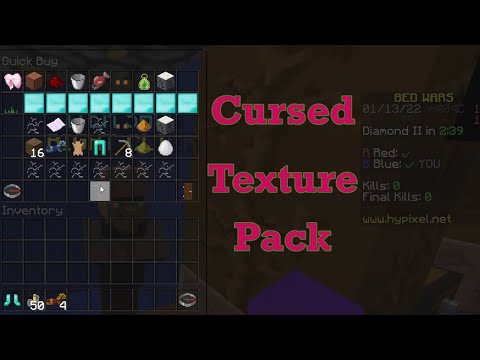 Minecraft bedwars, but with a cursed texture pack