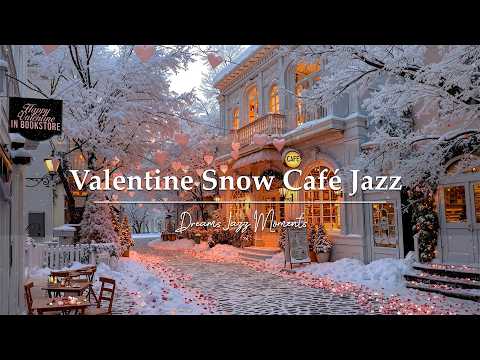 Snowy Valentine Bookstore Café Jazz ☕ Romantic & Warm Jazz Music for a Peaceful Love Mood ❄️