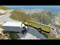 Mobil Truk Dan Bus Kecelakaan Vs Jatuh Ke Jurang Mobil Rusak Terguling Dan Hancur Beamng Drive 10