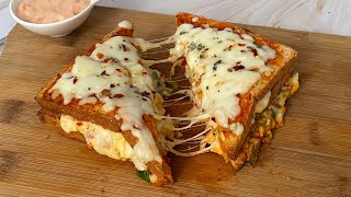 Triple Layer Cheese Sandwich On Tawa in 5 Minutes | No Oven Cheese Sandwich | Cafe Style Sandwich