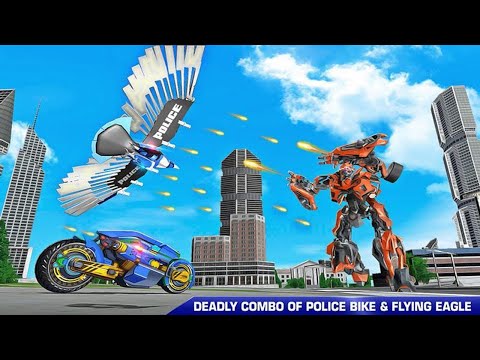 Flying Eagle Robot Car - Flying Eagle Police - Android Gameplay