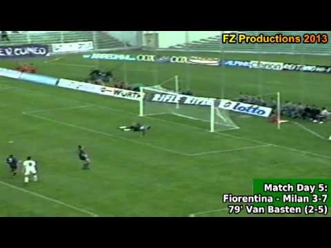 Serie A 1992-1993, day 5 Fiorentina - Milan 3-7 (Van Basten 1st goal)