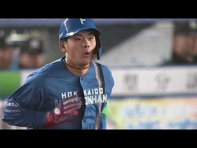 【1回表】4番が今季1号!! ファイターズ・野村佑希 先制3ランホームラン!!  2023年4月4日 千葉ロッテマリーンズ 対 北海道日本ハムファイターズ