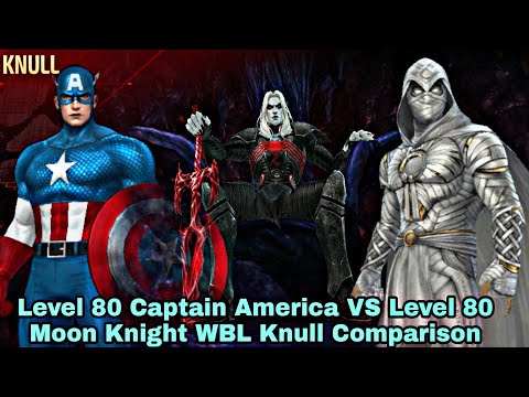 Level 80 Captain America VS Level 80 Moon Knight WBL Knull Comparison - Marvel Future Fight