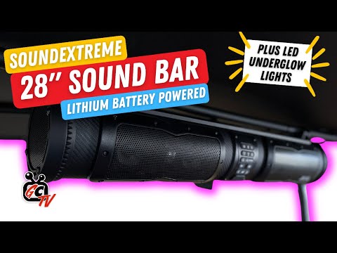 SoundExtreme 28" Golf Cart Sound Bar with Lithium Battery Power (Plus LED Underglow) - GolfCartingTV