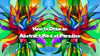 How To Draw An Abstract Bird of Paradise on Procreate #Abstractart #Flowerart