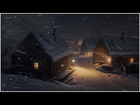 Intense Blizzard in a Mountain Village┇Winter Snowstorm White Noise┇Snowfall & Wind Sounds