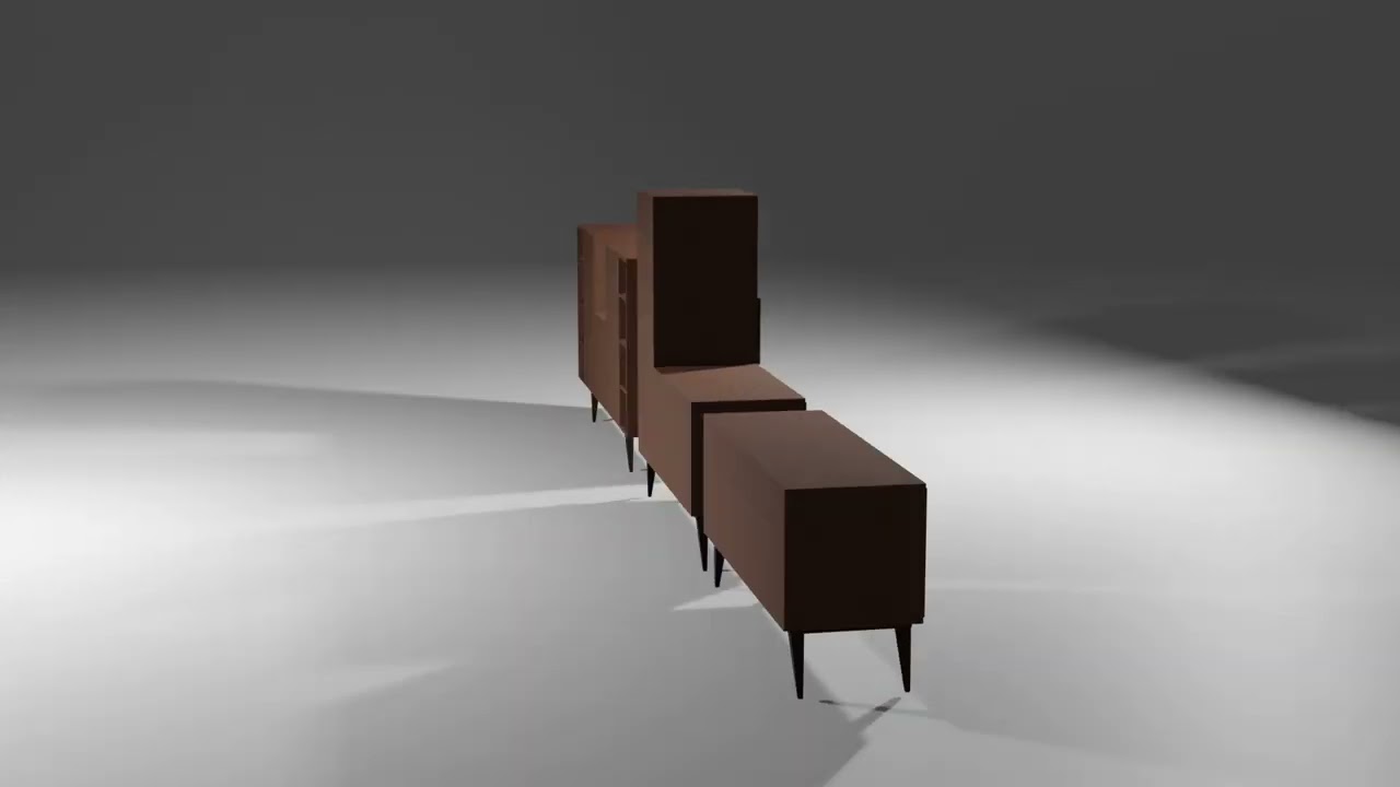 Drawers living room 80s 3D Model