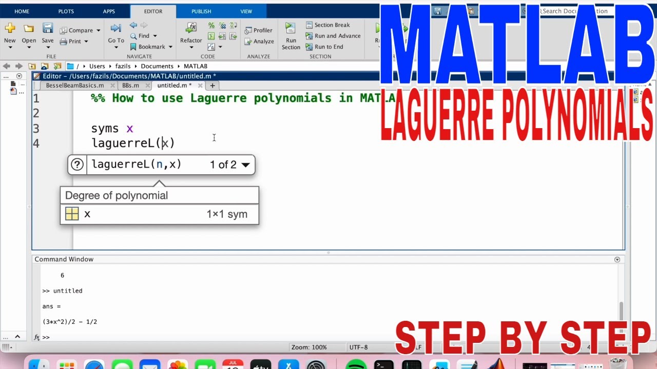 ✅  How To Use Laguerre Polynomials In MATLAB 🔴