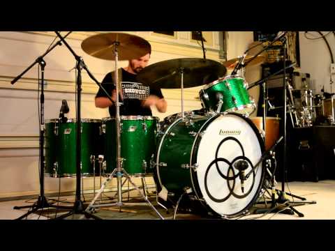 Led Zeppelin - Four Sticks (Multi-Cam Drum Cover) w/o Music - Vintage Ludwig Green Sparkle Drum Kit