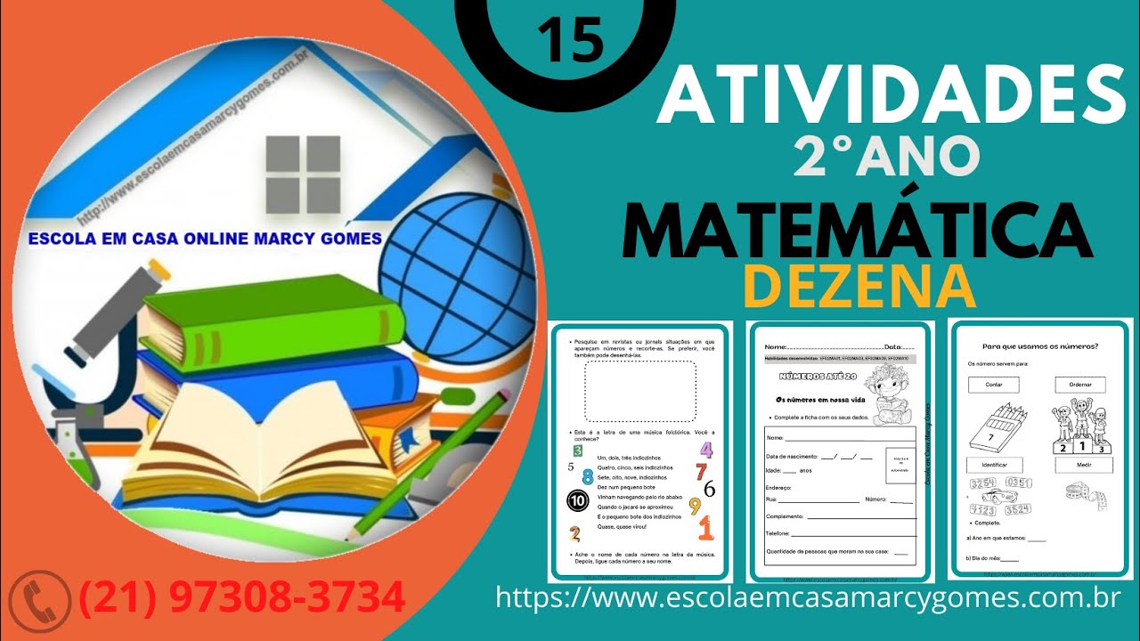 MATEMÁTICA - 2º ANO - ATIVIDADES - DEZENAS - PDF. 4PG. (15). @Escola em Casa Online Marcy Gomes