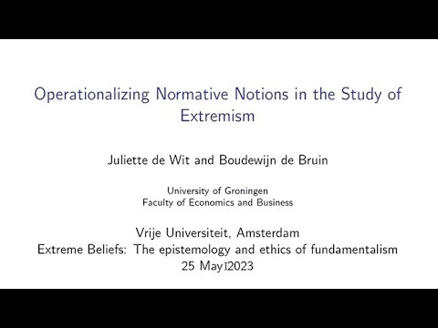 ‘Operationalizing and Measuring Normative Notions in the Study of Extremism’ 25-05-2023